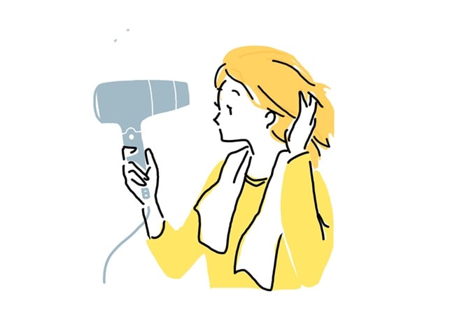 ドライヤー、紙を乾かす